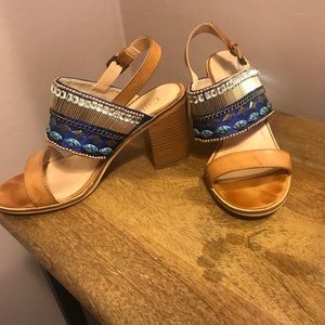 Sling back block heel sandal